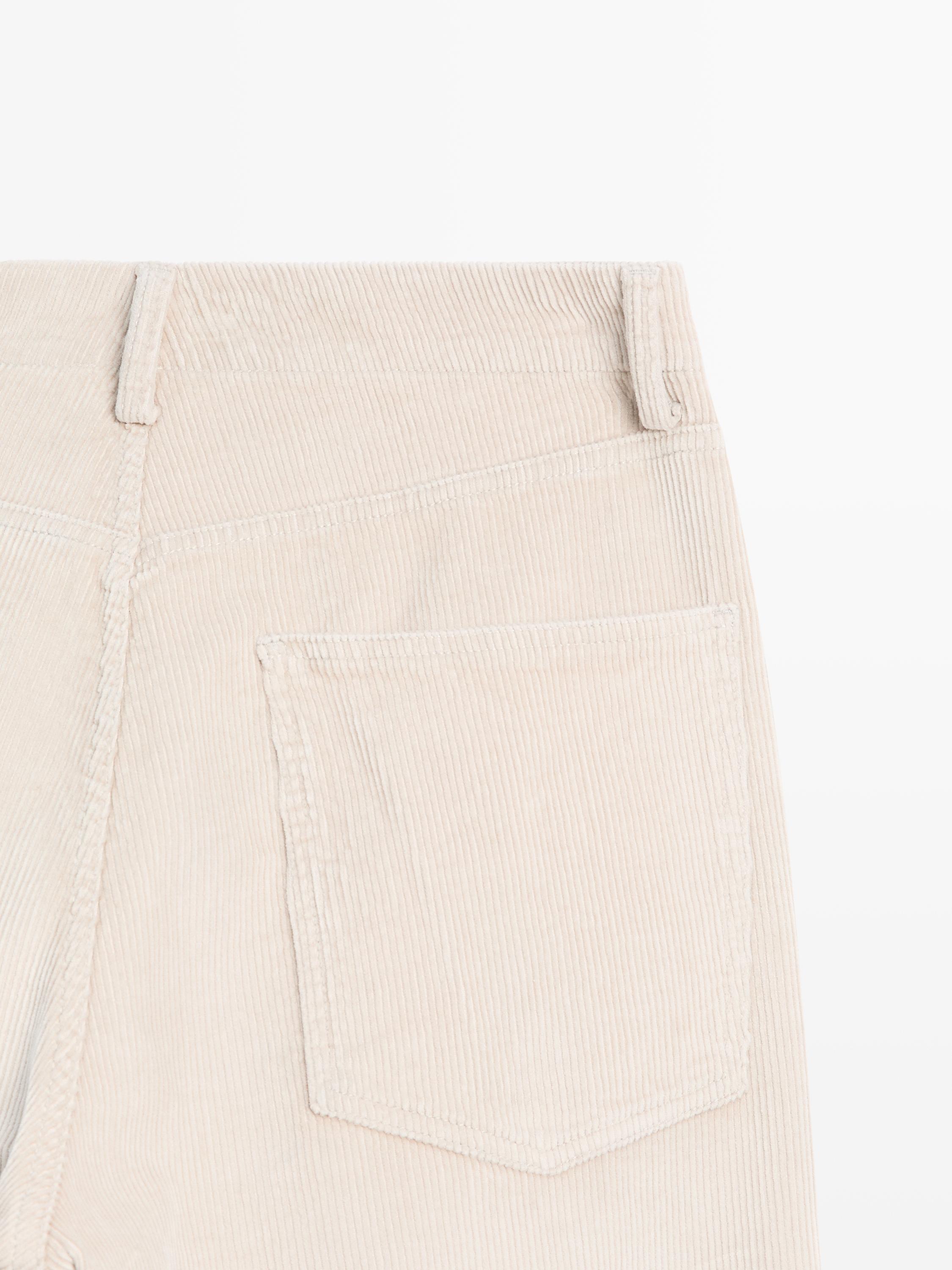 Relaxed fit corduroy denim-effect trousers